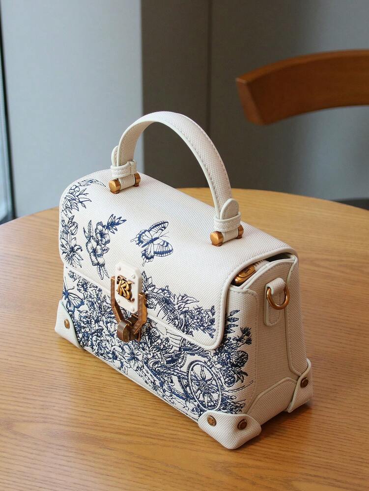 Women's Luxury Embroidered Leather Small Square Bag High End Niche Handbag Exquisite White Elegant Shoulder Purse Messenger Tote Casual