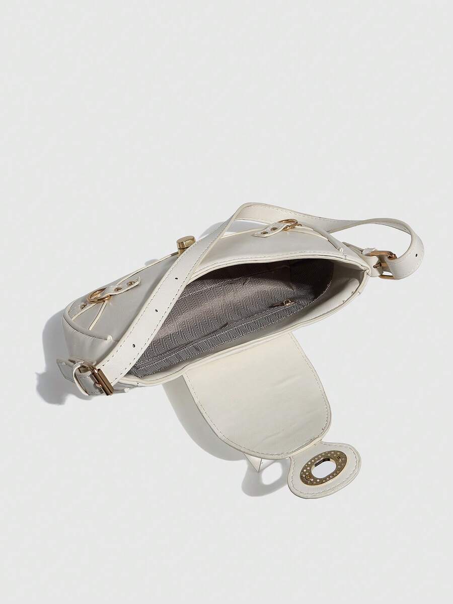 Women's Retro Colorblock Underarm Bag With Two Straps Niche Gothic Steampunk Y2K Small Square Shoulder Purse Festival Street Style