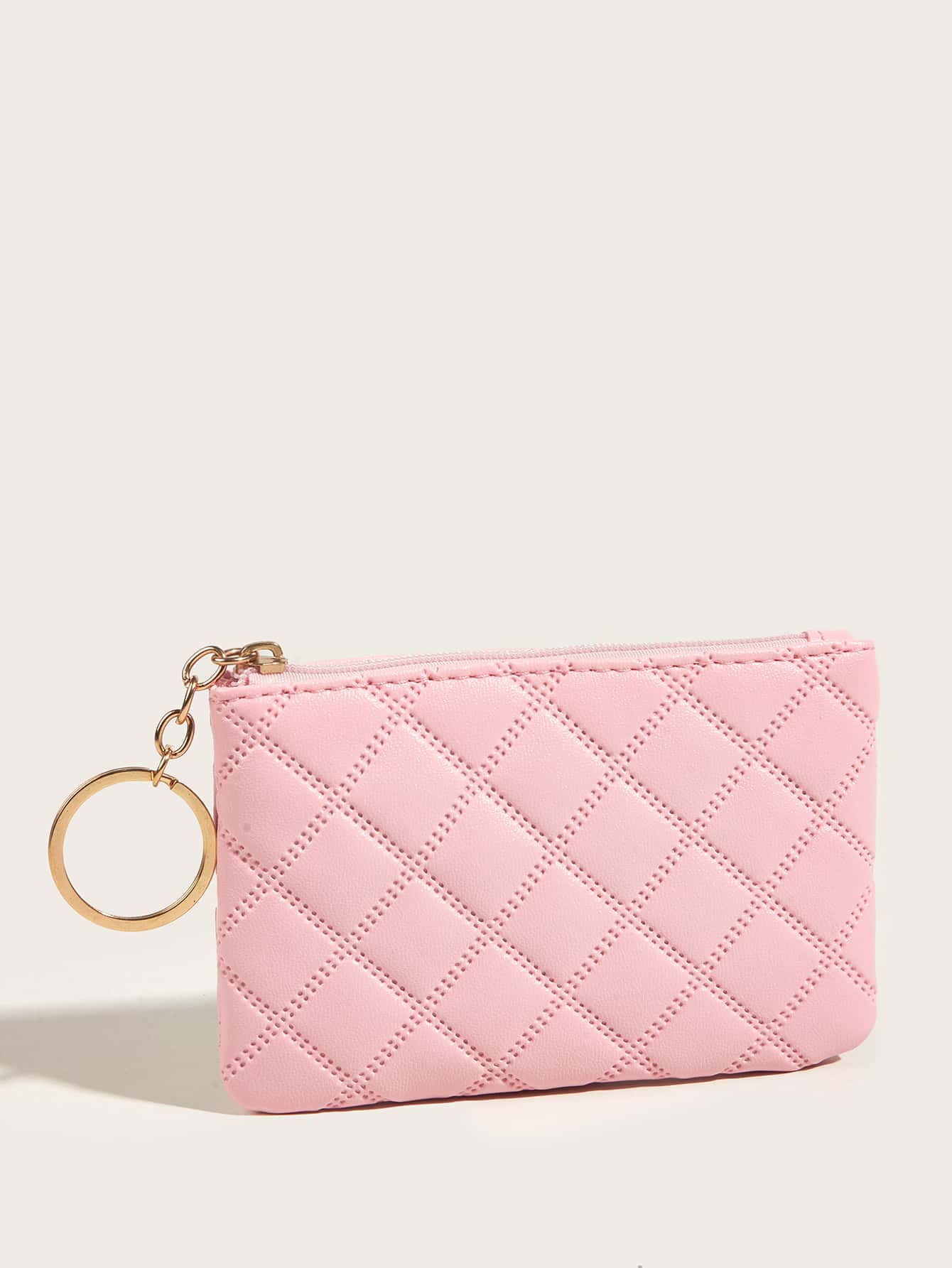 Women's Pressed Flower Solid Color Keychain Wallet Mini Coin Purse Card Holder Compact Wallet Fashion Cute Lightweight Small Bag For Women