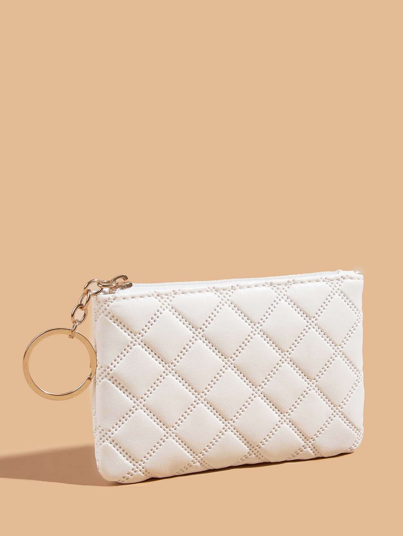 Women's Pressed Flower Solid Color Keychain Wallet Mini Coin Purse Card Holder Compact Wallet Fashion Cute Lightweight Small Bag For Women