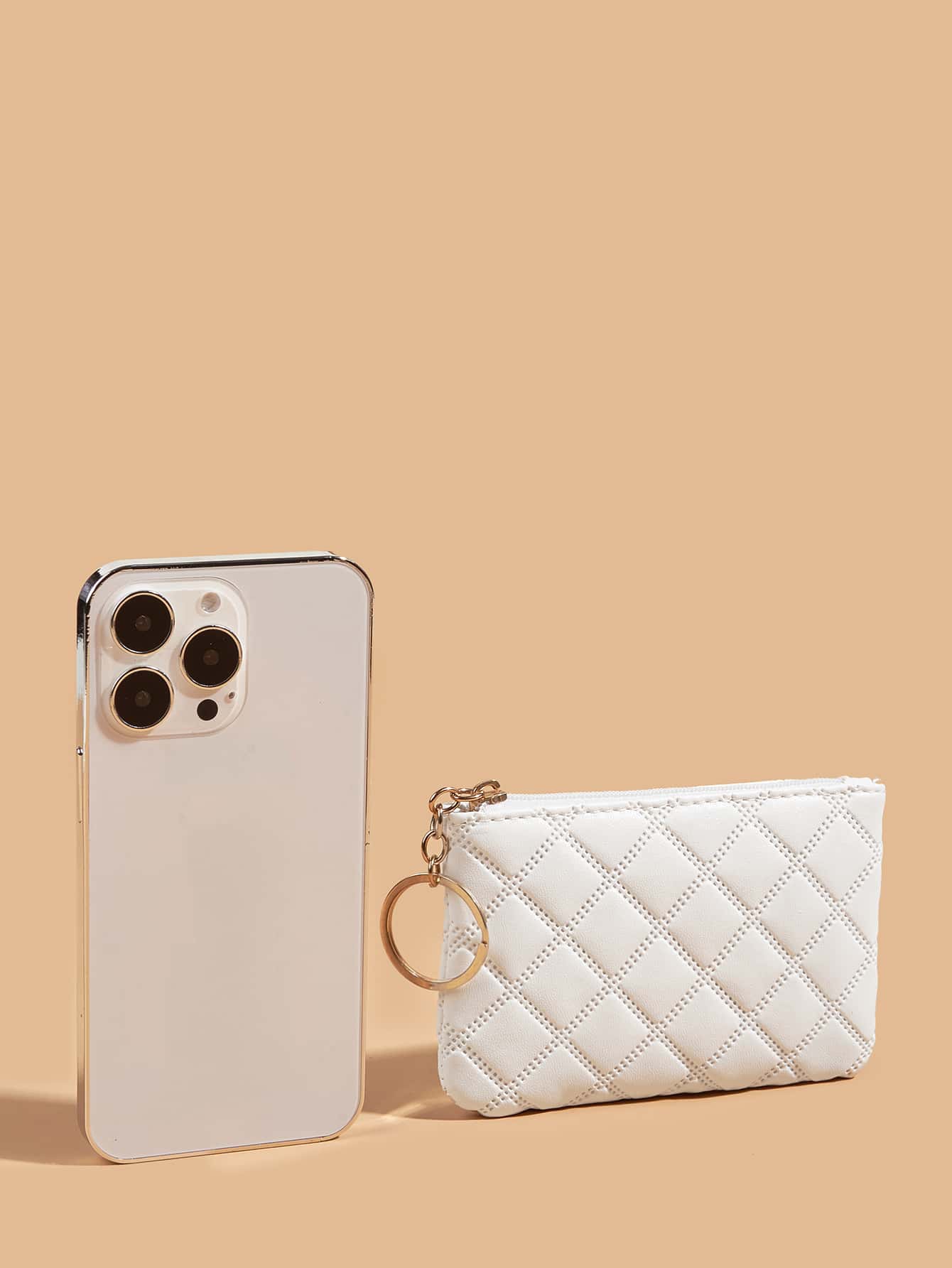 Women's Pressed Flower Solid Color Keychain Wallet Mini Coin Purse Card Holder Compact Wallet Fashion Cute Lightweight Small Bag For Women