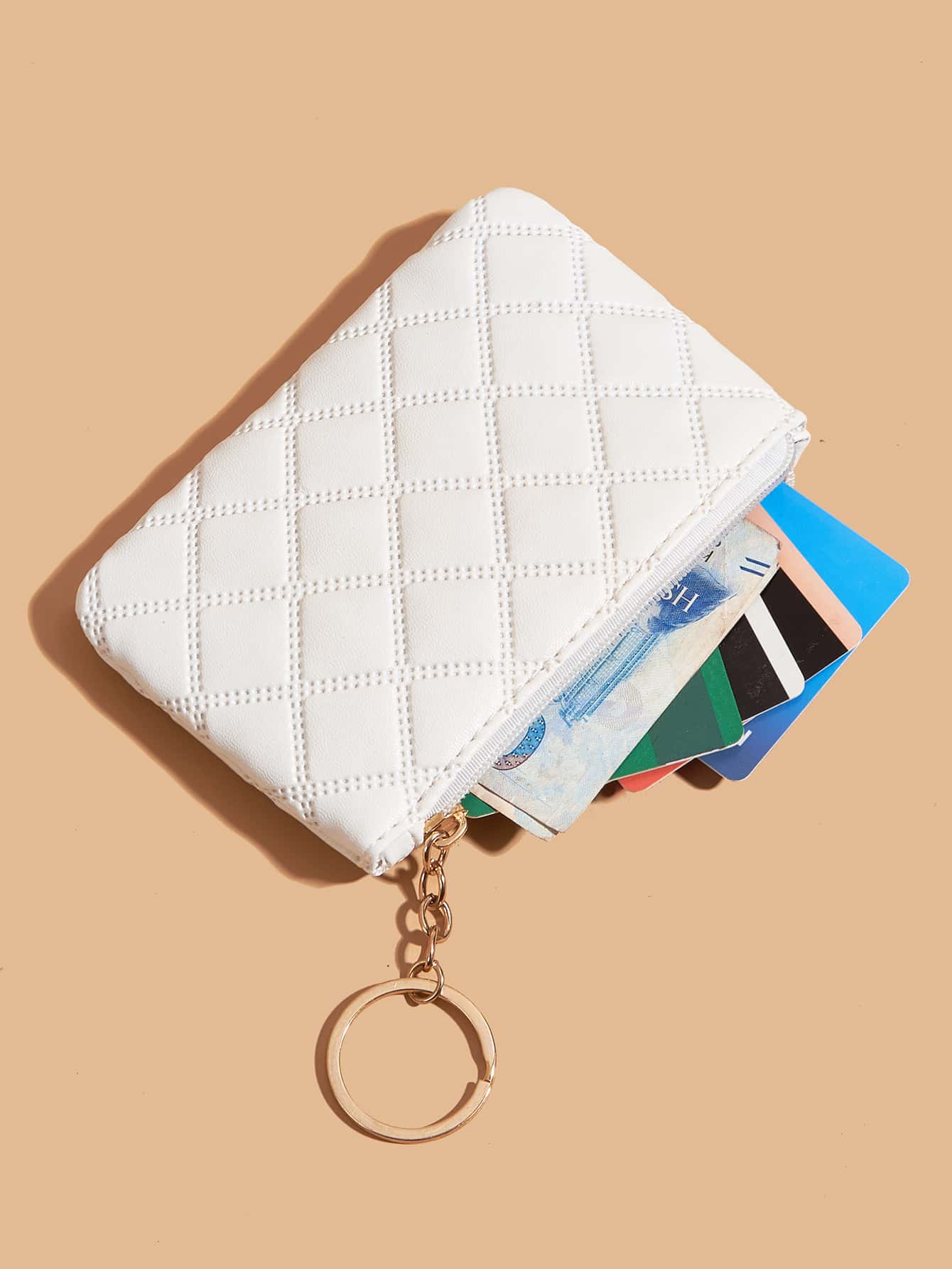 Women's Pressed Flower Solid Color Keychain Wallet Mini Coin Purse Card Holder Compact Wallet Fashion Cute Lightweight Small Bag For Women