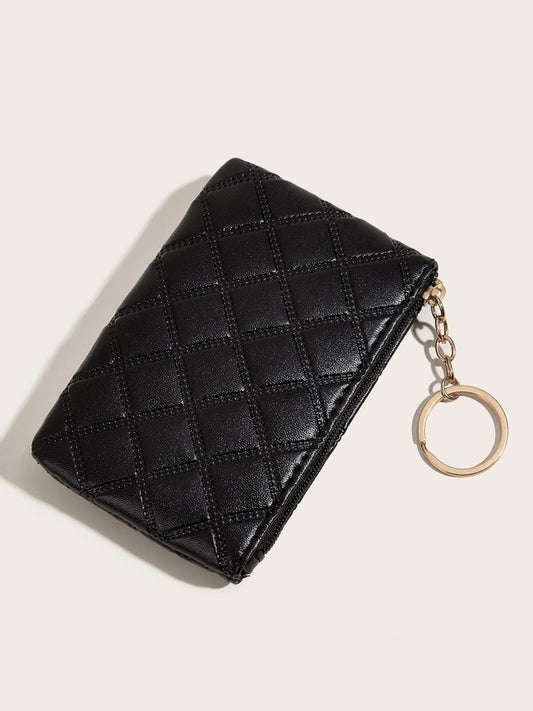 Women's Pressed Flower Solid Color Keychain Wallet Mini Coin Purse Card Holder Compact Wallet Fashion Cute Lightweight Small Bag For Women