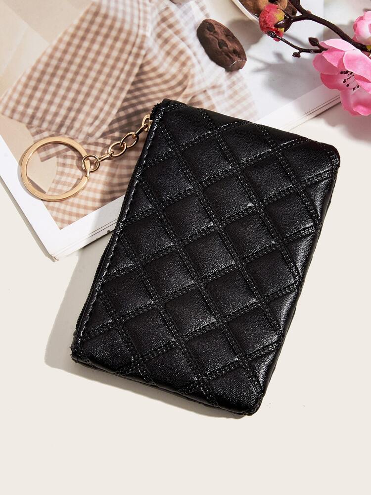 Women's Pressed Flower Solid Color Keychain Wallet Mini Coin Purse Card Holder Compact Wallet Fashion Cute Lightweight Small Bag For Women