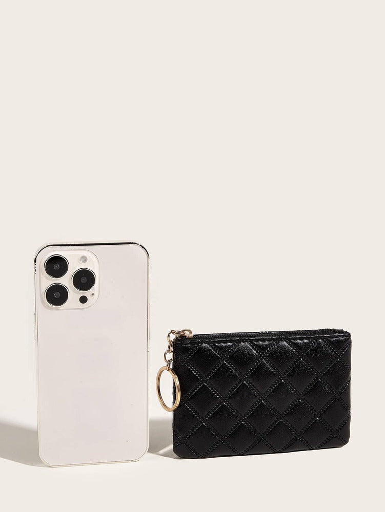 Women's Pressed Flower Solid Color Keychain Wallet Mini Coin Purse Card Holder Compact Wallet Fashion Cute Lightweight Small Bag For Women