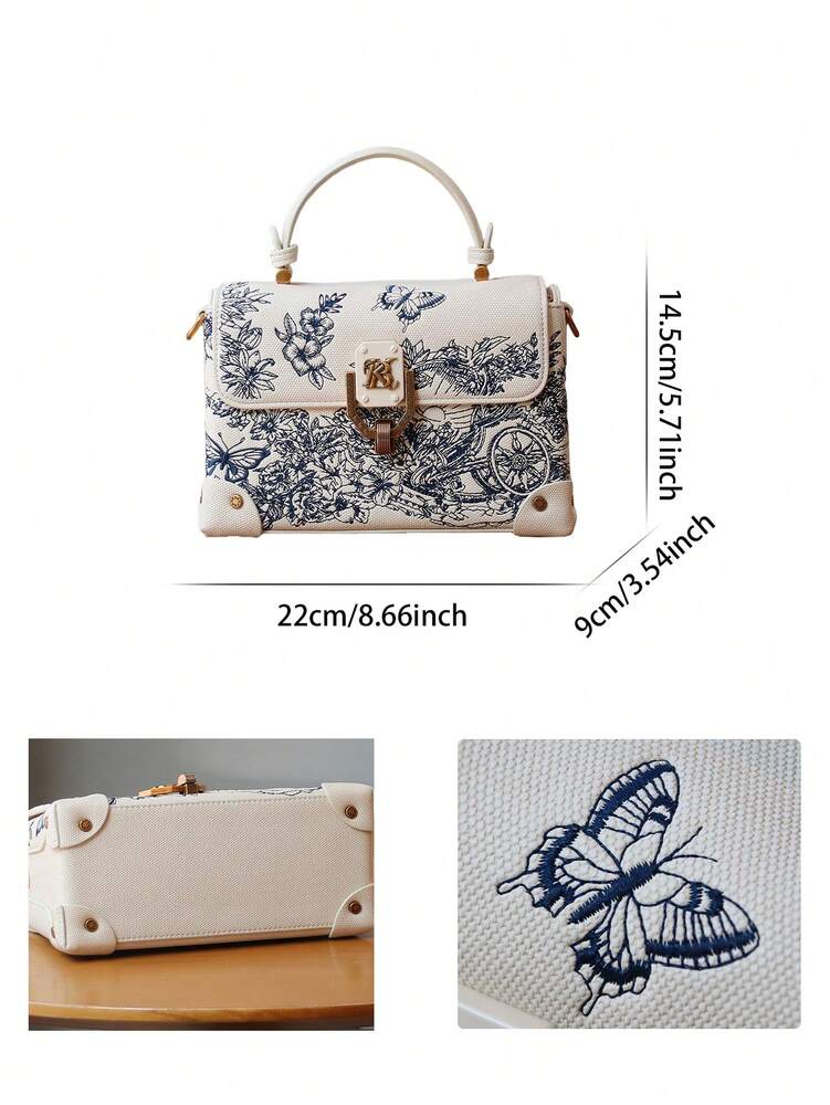 Women's Luxury Embroidered Leather Small Square Bag High End Niche Handbag Exquisite White Elegant Shoulder Purse Messenger Tote Casual