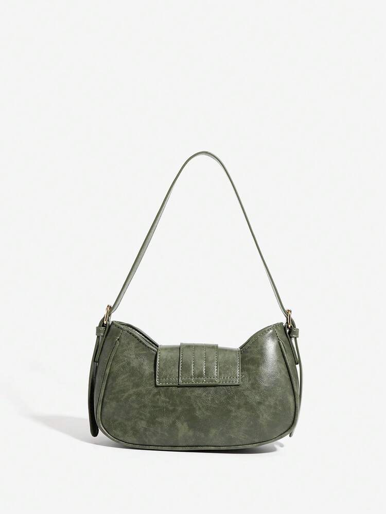 Women's Retro Colorblock Underarm Bag With Two Straps Niche Gothic Steampunk Y2K Small Square Shoulder Purse Festival Street Style