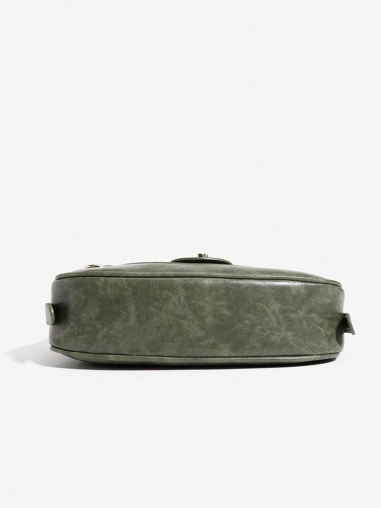 Women's Retro Colorblock Underarm Bag With Two Straps Niche Gothic Steampunk Y2K Small Square Shoulder Purse Festival Street Style