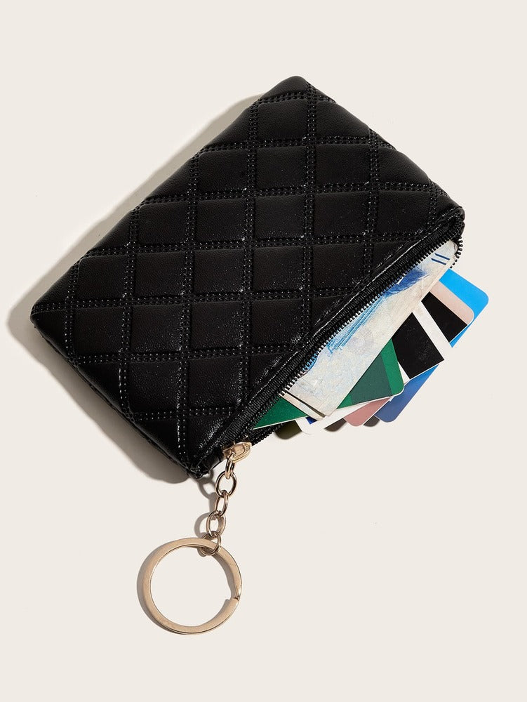 Women's Pressed Flower Solid Color Keychain Wallet Mini Coin Purse Card Holder Compact Wallet Fashion Cute Lightweight Small Bag For Women