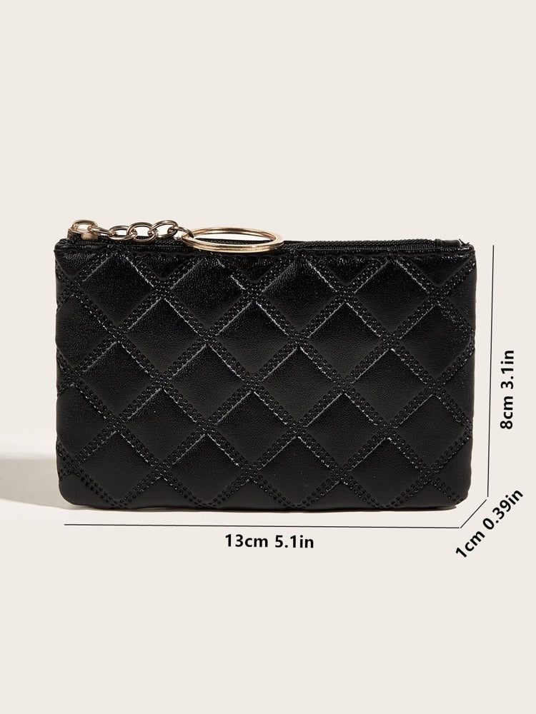 Women's Pressed Flower Solid Color Keychain Wallet Mini Coin Purse Card Holder Compact Wallet Fashion Cute Lightweight Small Bag For Women