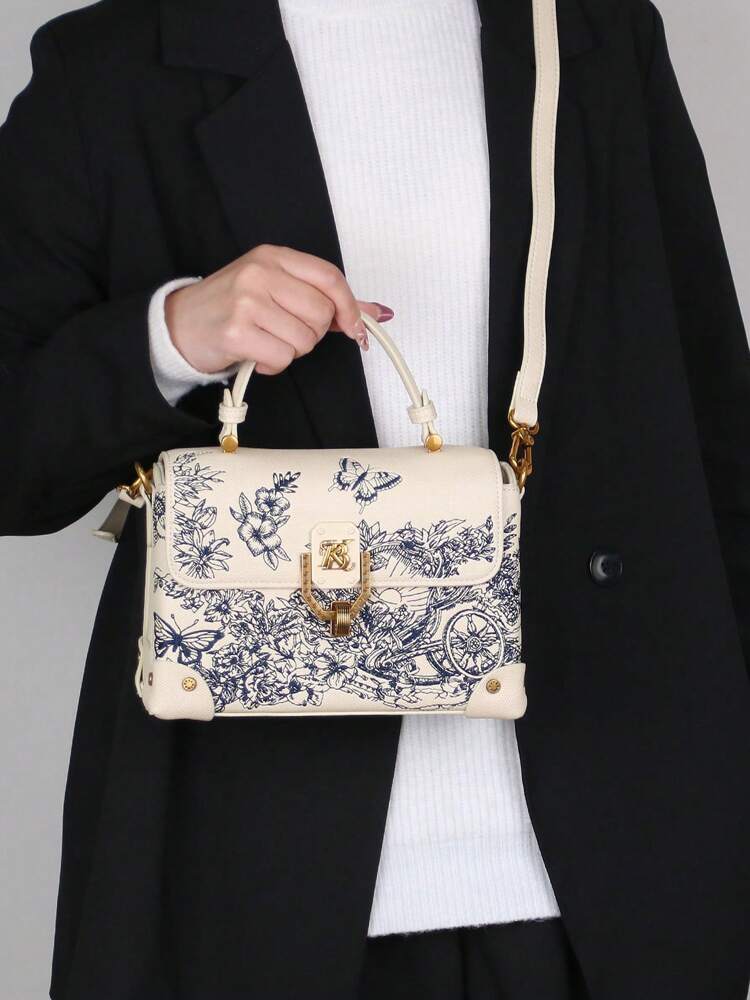 Women's Luxury Embroidered Leather Small Square Bag High End Niche Handbag Exquisite White Elegant Shoulder Purse Messenger Tote Casual